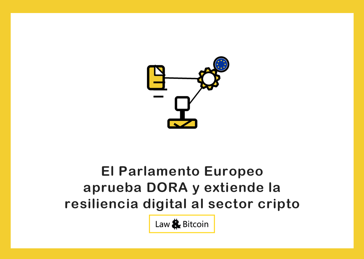 Ilustración editorial de un documento normativo, un engranaje tecnológico y un sello de aprobación.