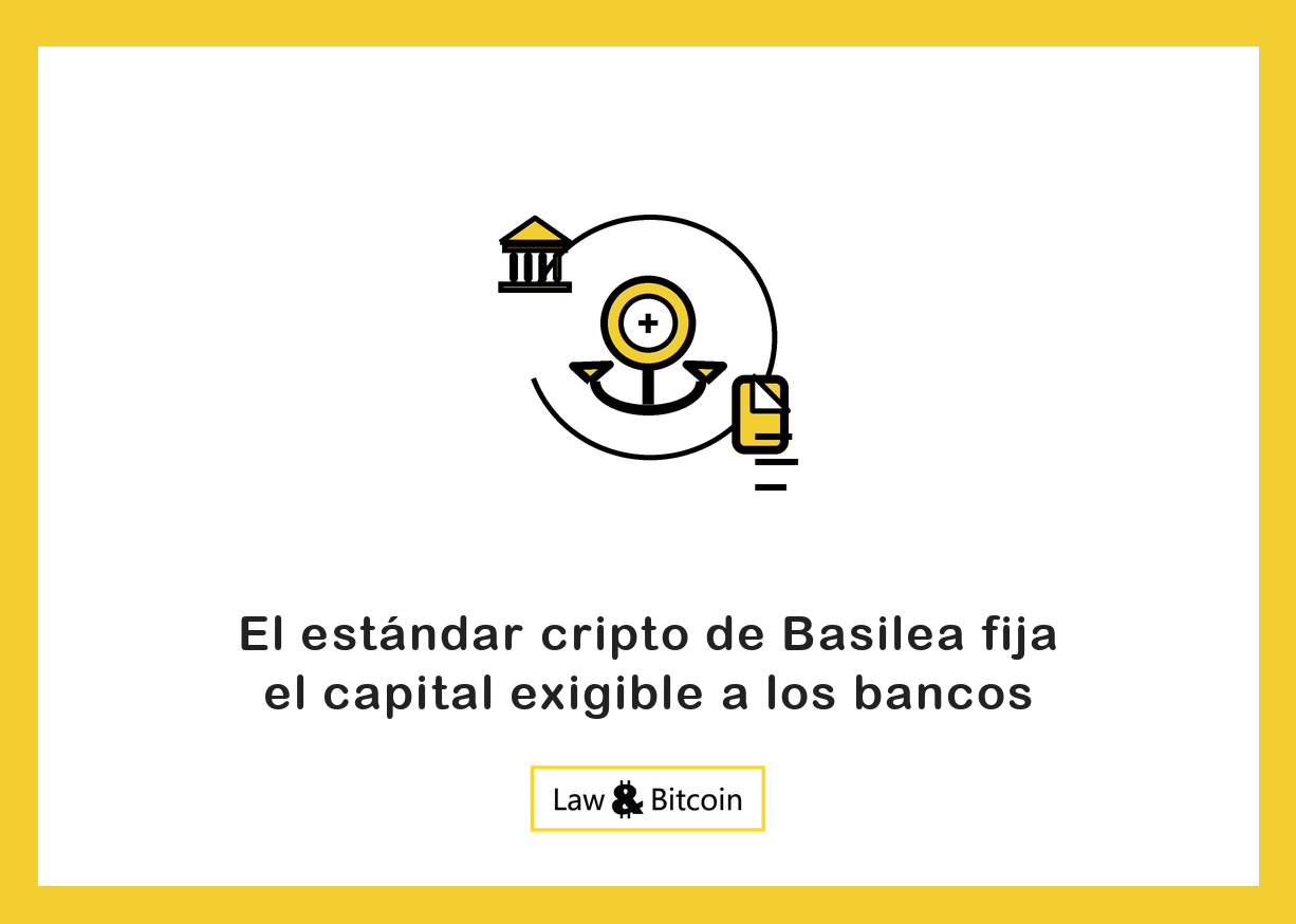Ilustración editorial de una moneda estable anclada, un edificio bancario y un documento normativo.