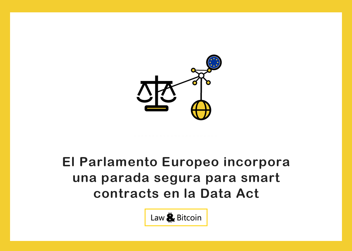 Ilustración editorial de una balanza jurídica, una red de nodos y un globo regulatorio.
