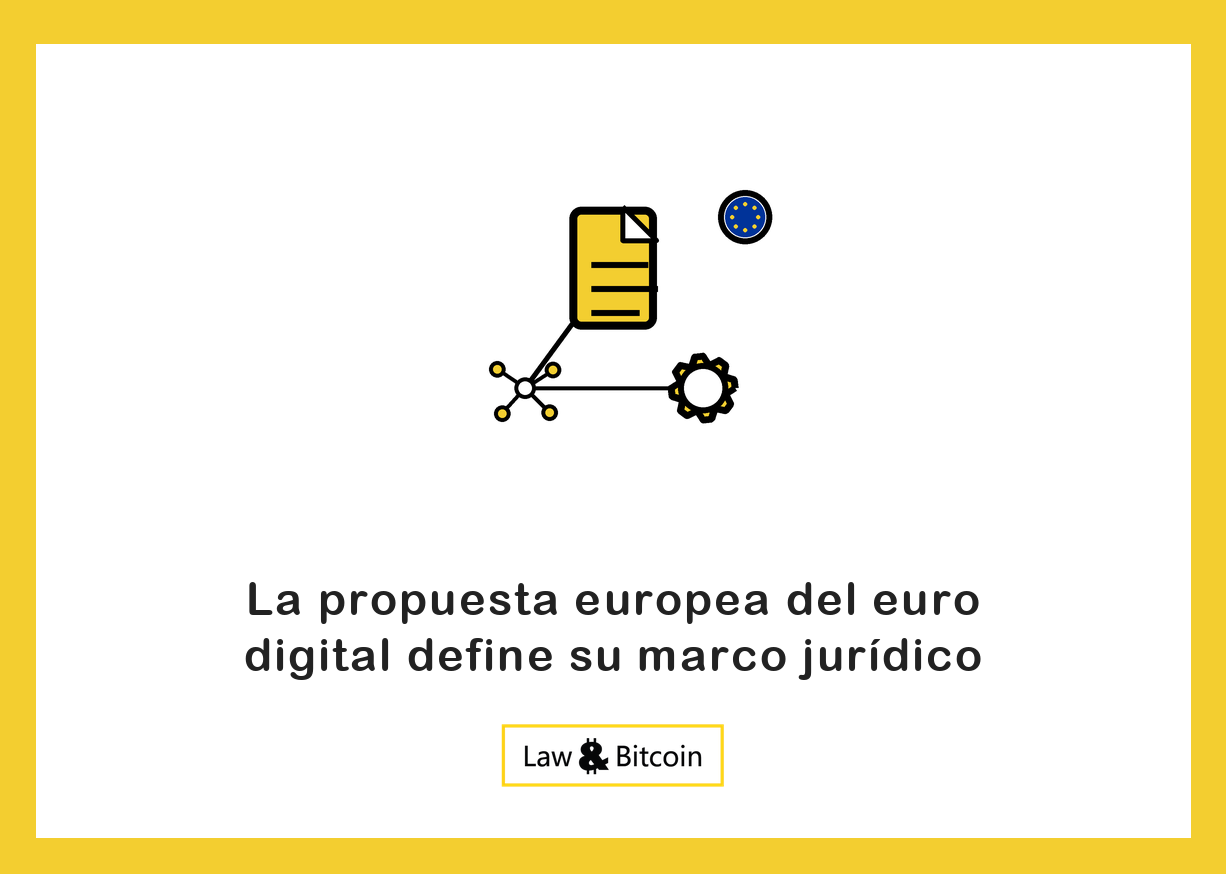 Ilustración editorial de un documento normativo, una red de nodos y un engranaje tecnológico.