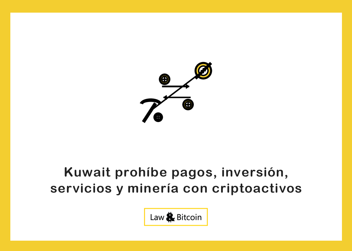 Ilustración editorial de una herramienta de minería, flechas de intercambio y una señal de restricción.