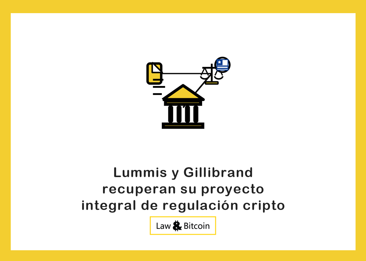 Ilustración editorial de un documento normativo, una balanza jurídica y un edificio bancario.