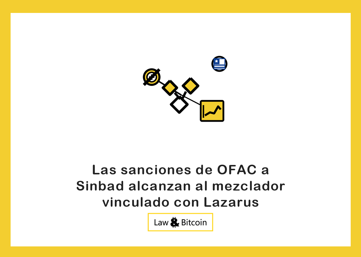 Ilustración editorial de una señal de restricción, activos tokenizados y un gráfico financiero.