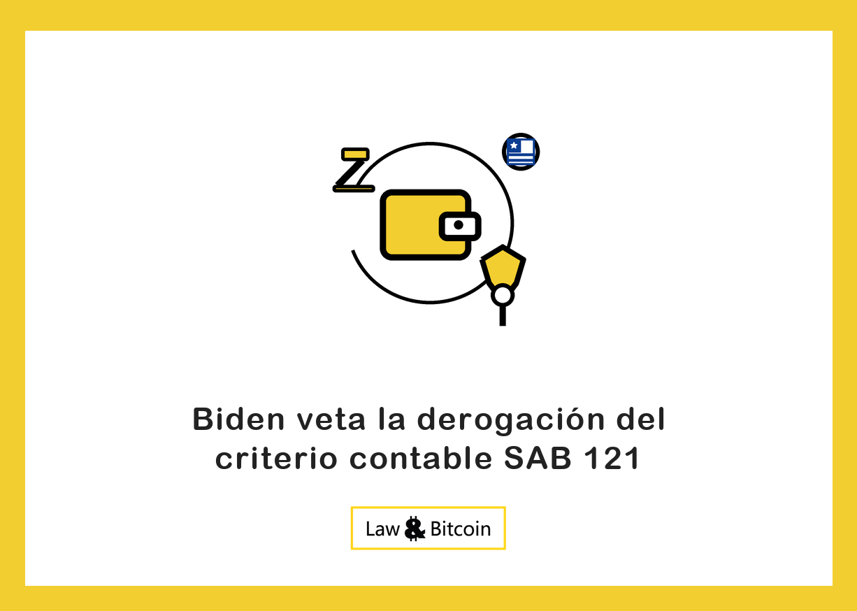 Ilustración editorial de una cartera digital, un mazo judicial y un escudo de protección.