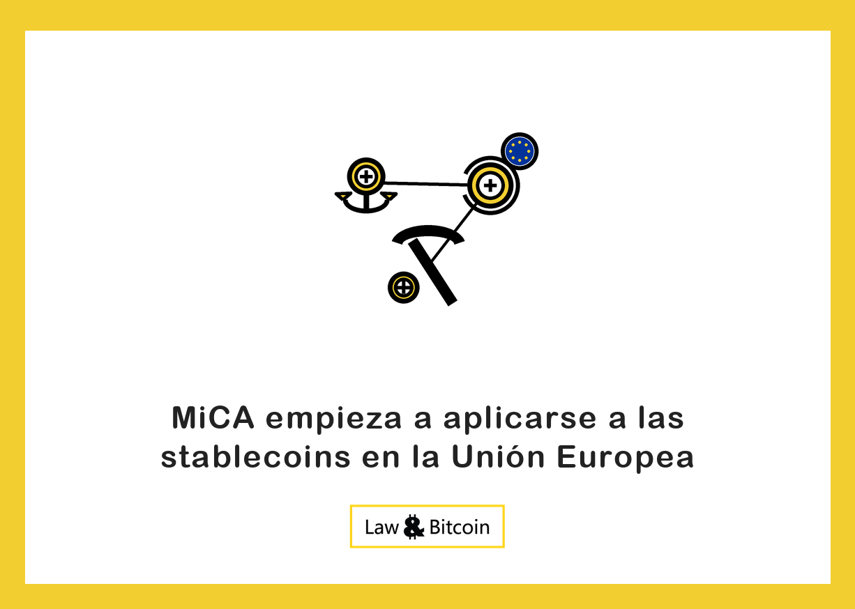 Ilustración editorial de una moneda estable anclada, una moneda digital y una herramienta de minería.