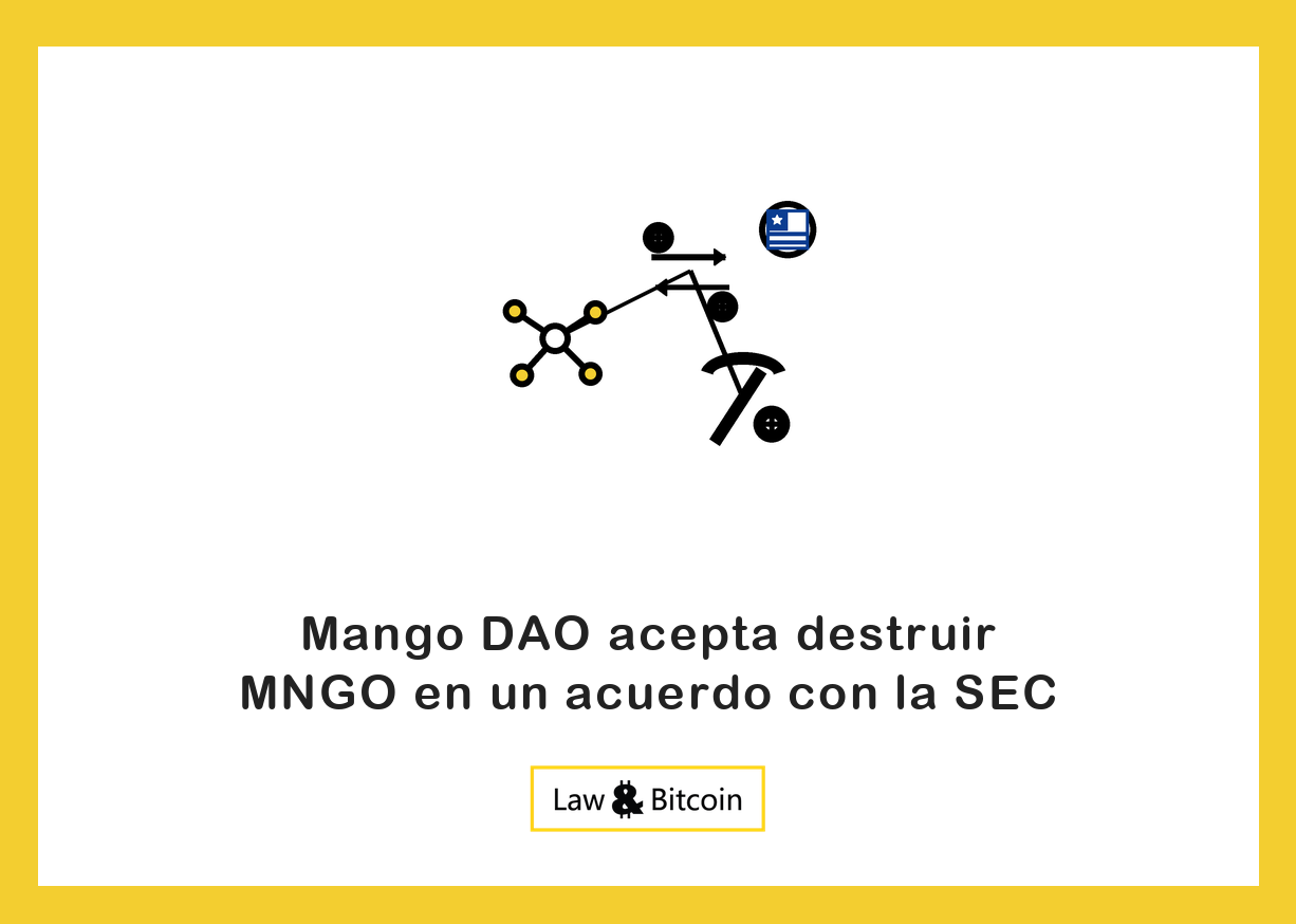 Ilustración editorial de una red de nodos, flechas de intercambio y una herramienta de minería.