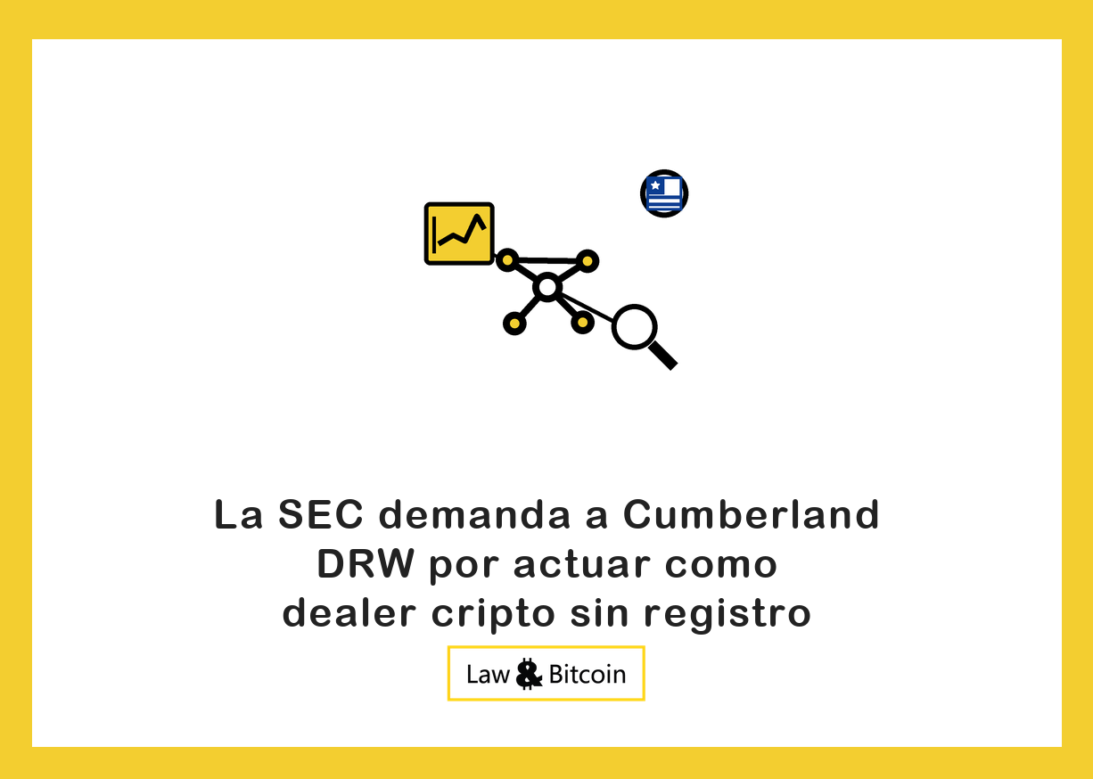 Ilustración editorial de un gráfico financiero, una red de nodos y una lupa de supervisión.