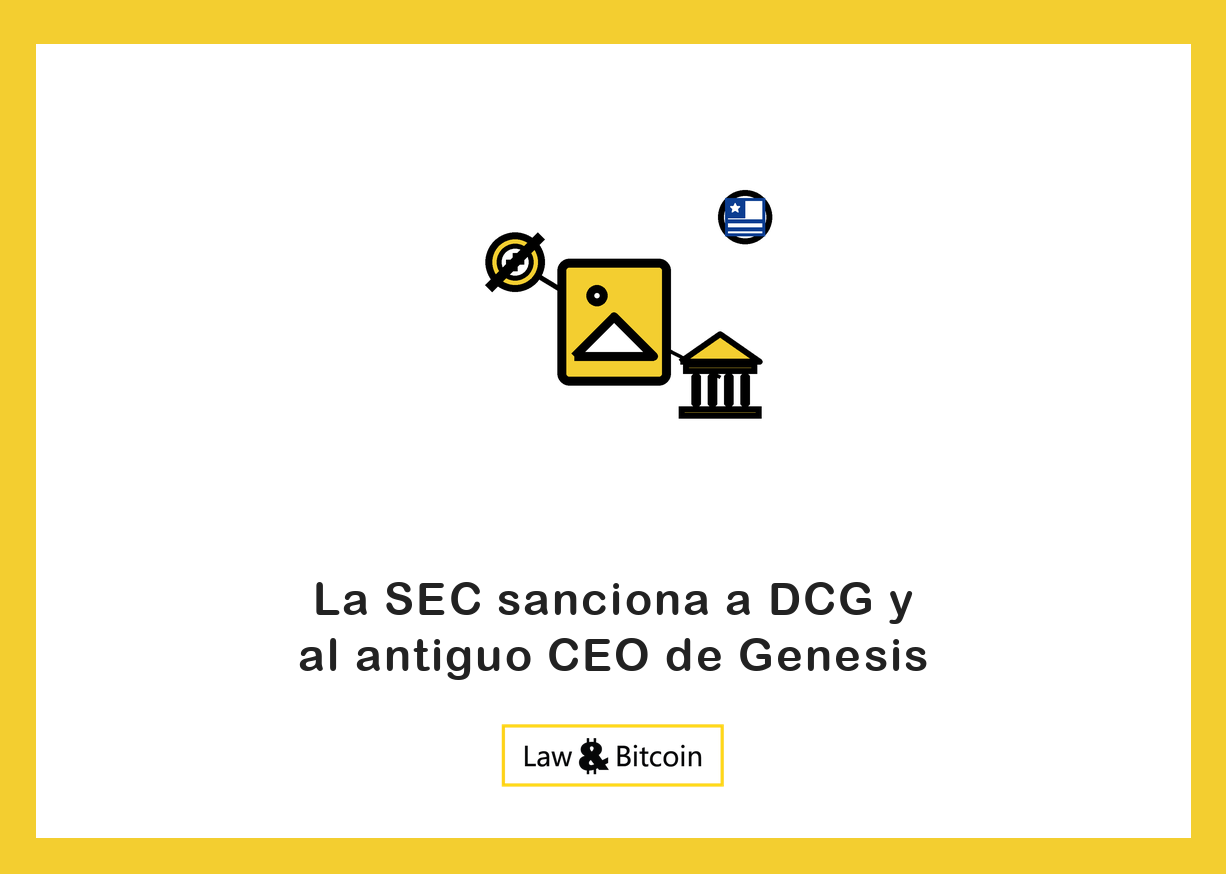 Ilustración editorial de una señal de restricción, un coleccionable digital y un edificio bancario.