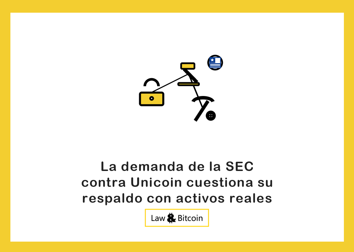 Ilustración editorial de un candado de seguridad, un mazo judicial y una herramienta de minería.