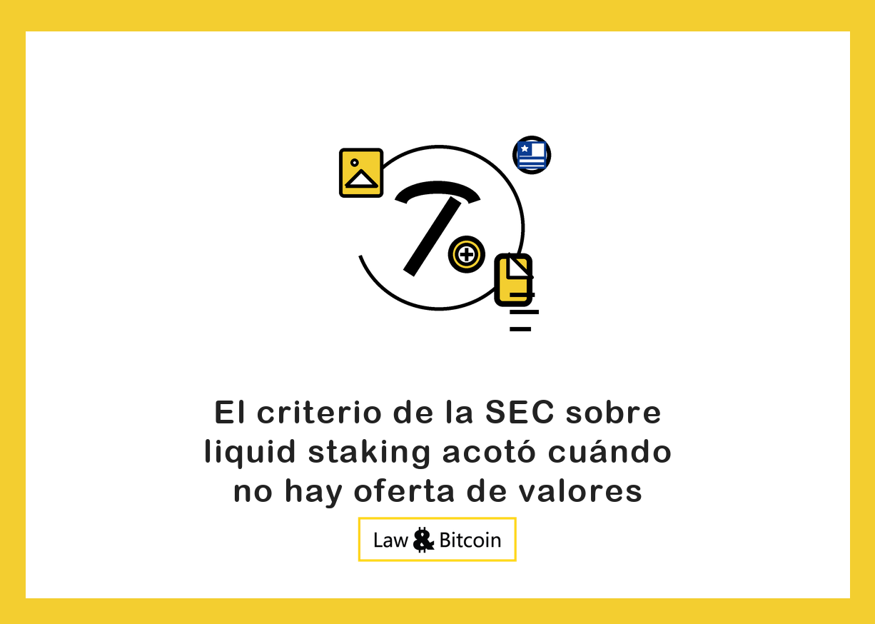 Ilustración editorial de una herramienta de minería, un coleccionable digital y un documento normativo.