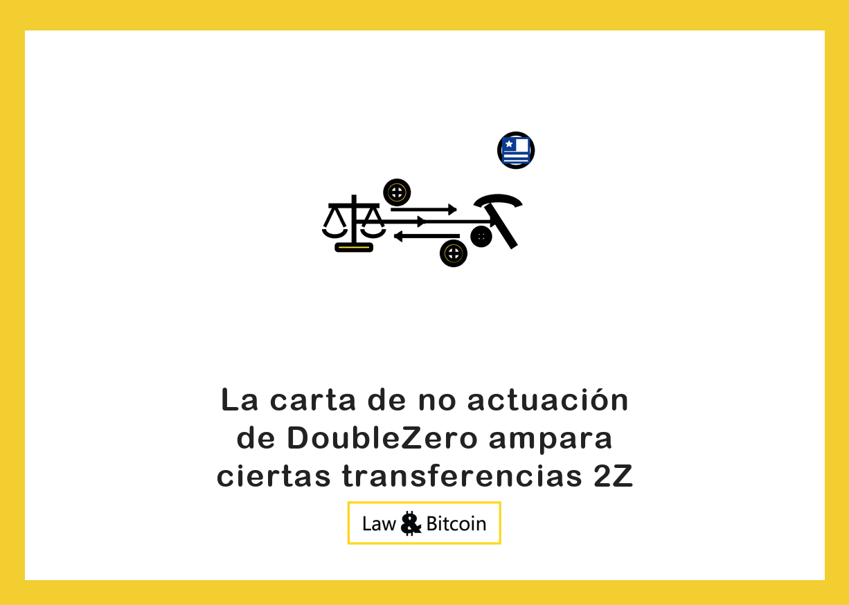 Ilustración editorial de una balanza jurídica, flechas de intercambio y una herramienta de minería.