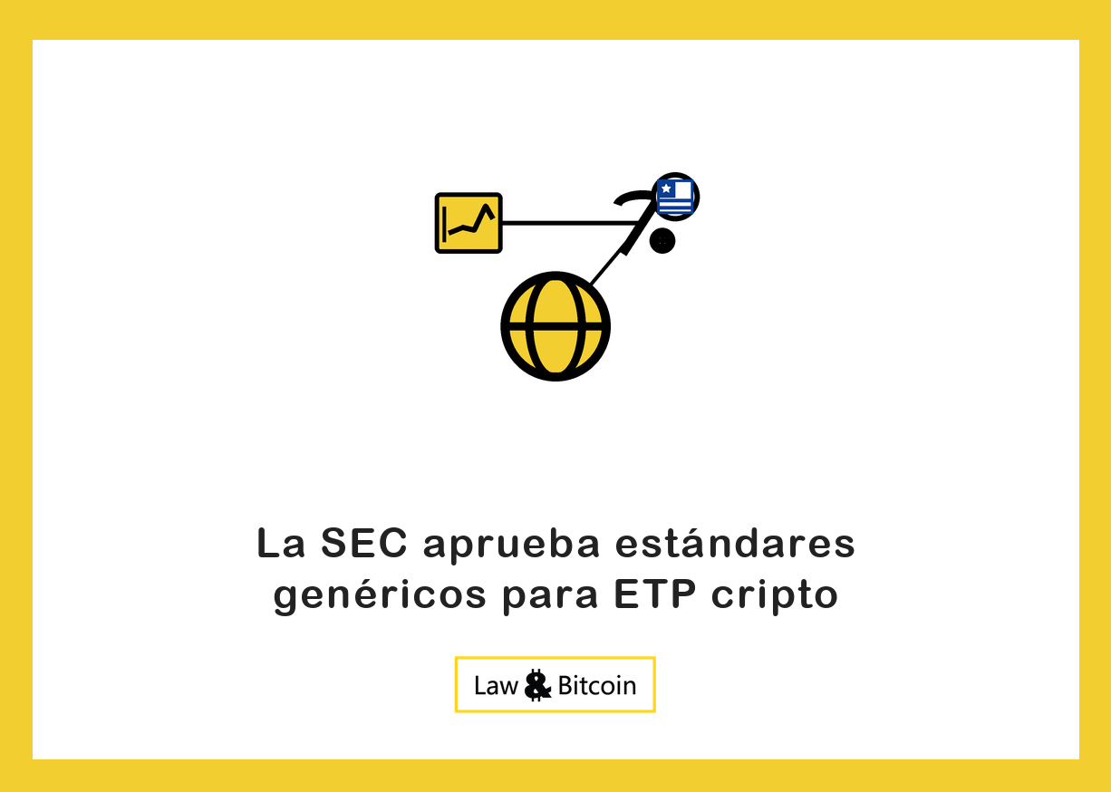 Ilustración editorial de un gráfico financiero, una herramienta de minería y un globo regulatorio.
