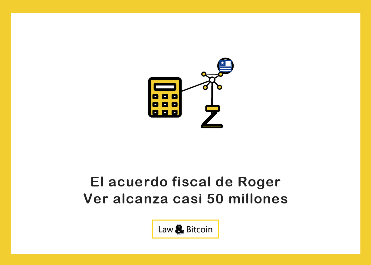 Ilustración editorial de una calculadora fiscal, una red de nodos y un mazo judicial.