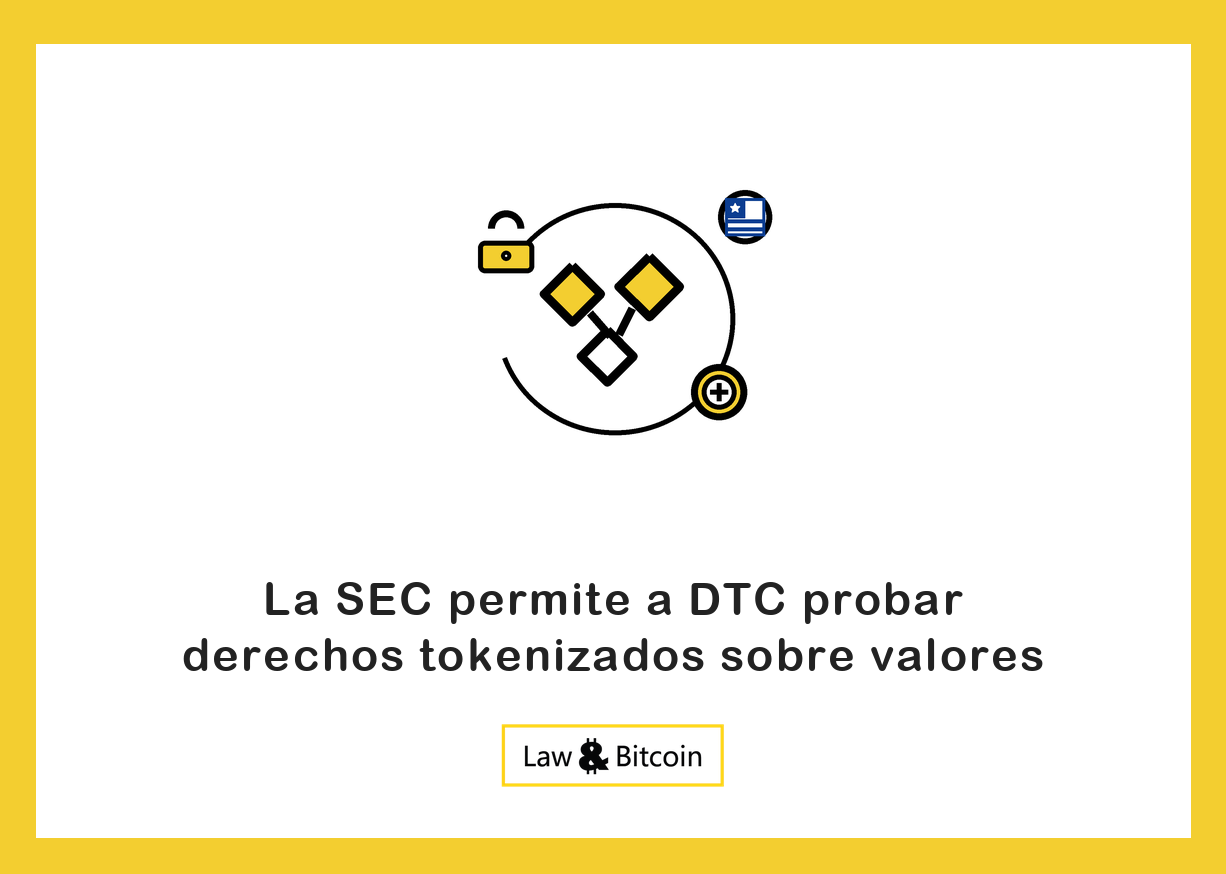 Ilustración editorial de activos tokenizados, un candado de seguridad y una moneda digital.