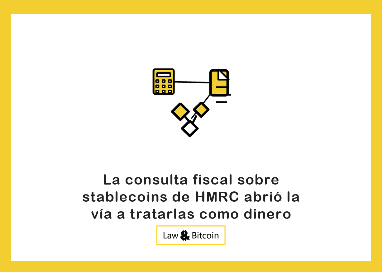 Ilustración editorial de una calculadora fiscal, un documento normativo y activos tokenizados.