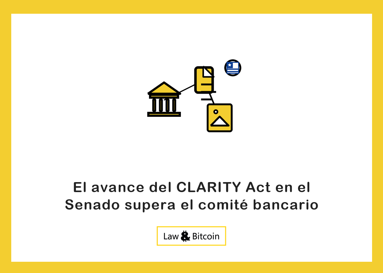 Ilustración editorial de un edificio bancario, un documento normativo y un coleccionable digital.