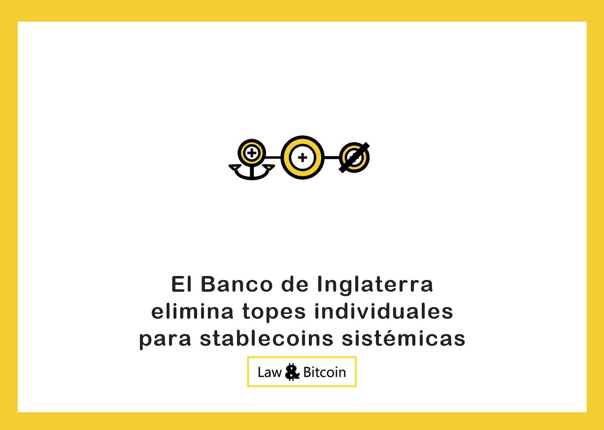 Ilustración editorial de una moneda estable anclada, una moneda digital y una señal de restricción.