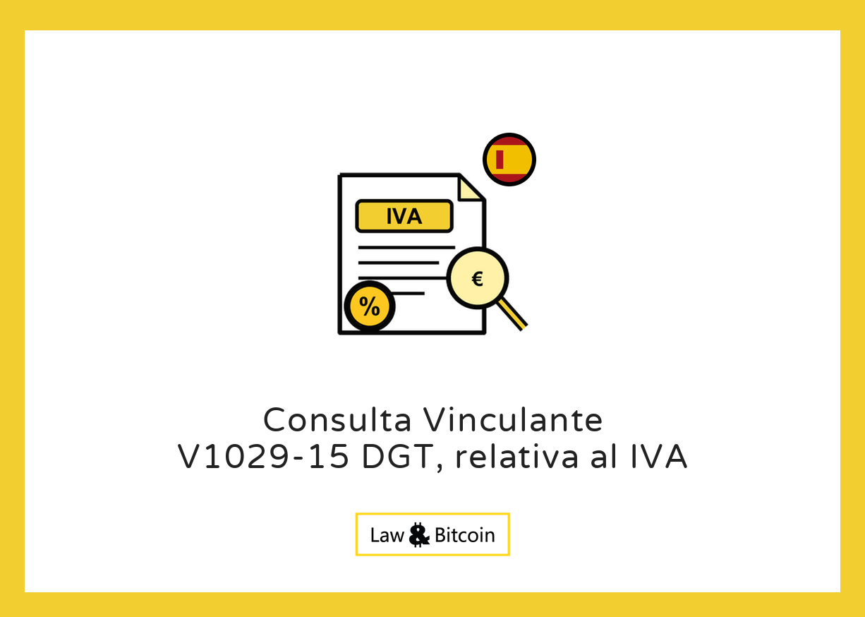 Ilustración editorial para la consulta vinculante V1029-15 sobre bitcoin e IVA.