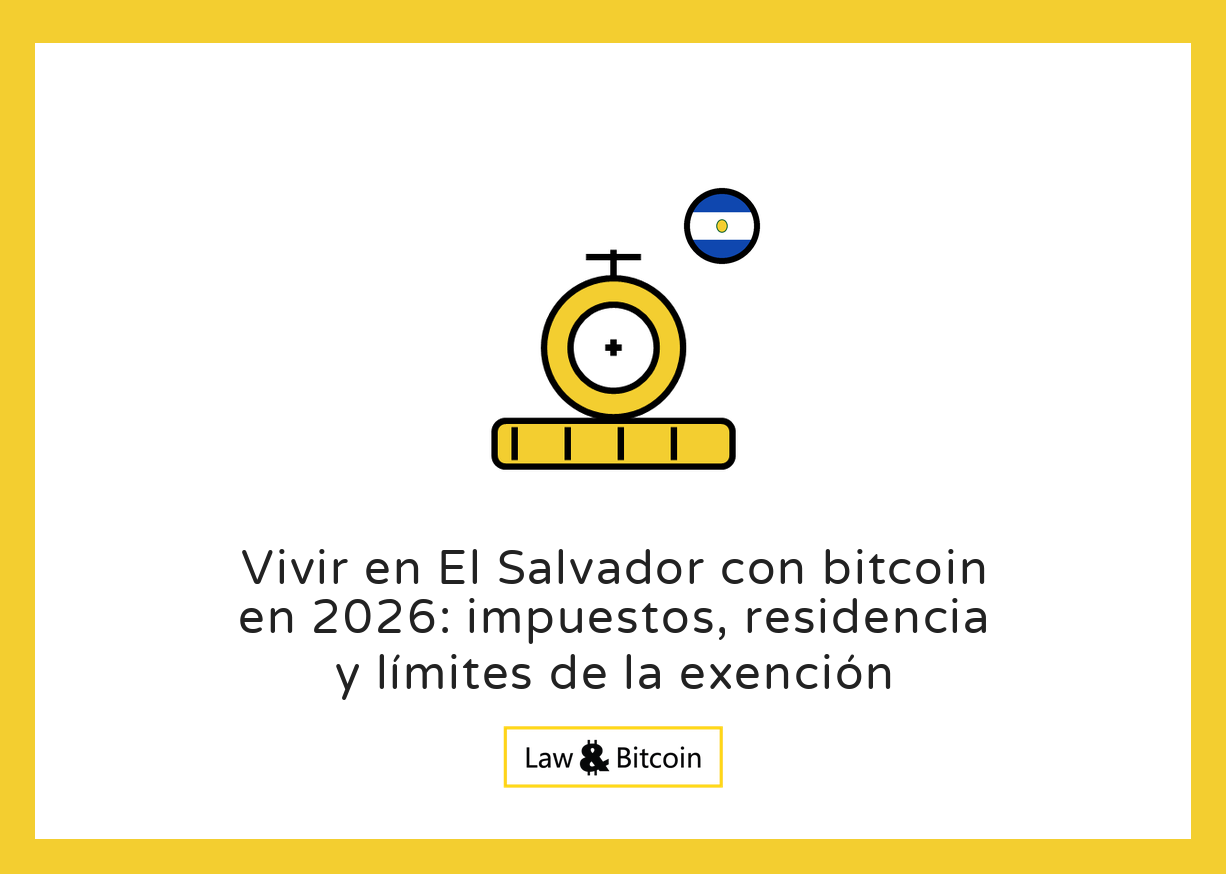 Ilustración editorial para la guía sobre bitcoin, impuestos y residencia en El Salvador.