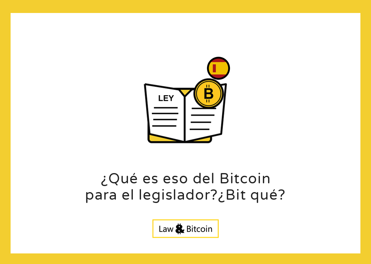 Ilustración editorial sobre bitcoin para legisladores y profesionales jurídicos.