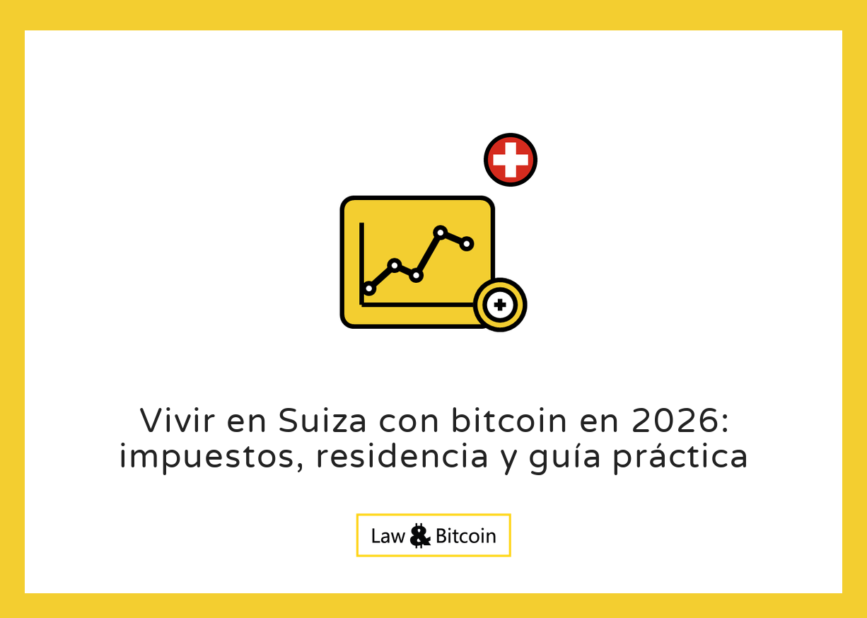 Ilustración editorial para la guía sobre bitcoin, impuestos y residencia en Suiza.